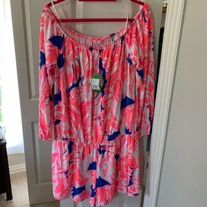 NWT Lilly Pulitzer Lana romper tiki pink